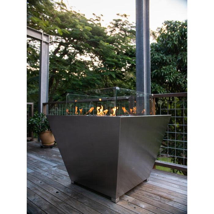 Gas Fire Pit Square Stainless Steel 1m