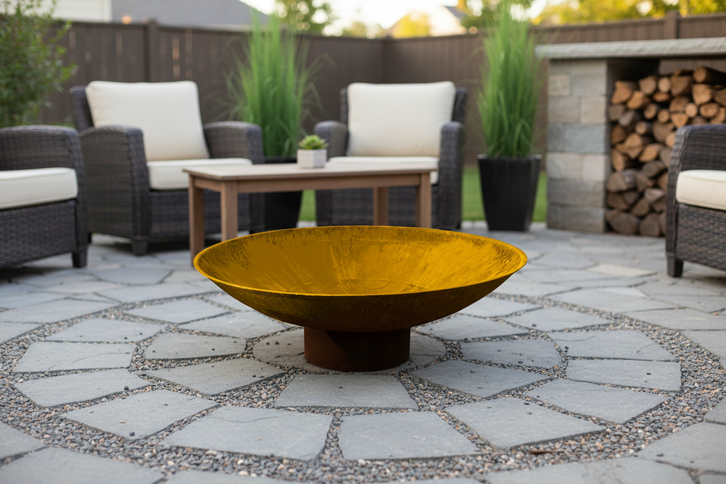 Cast Iron Fire Pit 1000 on Ring Base Rust