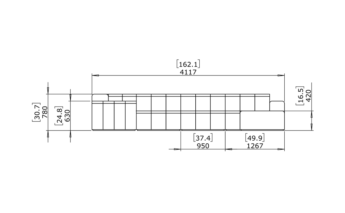 Connect Modular 7 U-Sofa Chaise Sectional