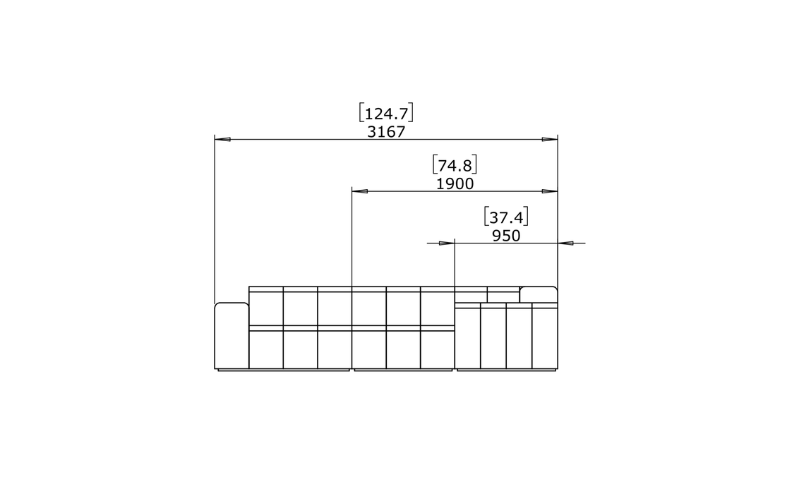 Connect Modular 7 U-Sofa Chaise Sectional