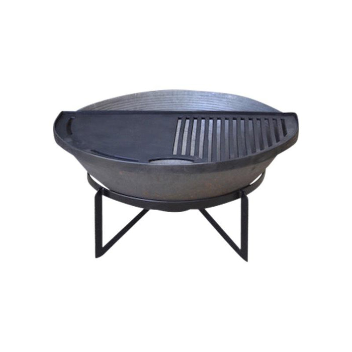 Cubist 90 Cast Iron Fire Pit Rust + FREE Stainless Steel Poker