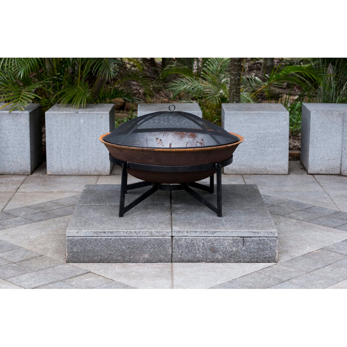 Cubist Cast Iron Fire Pit 75cm & Ember Screen Bundle