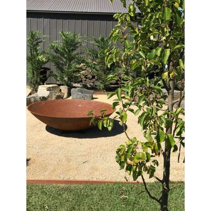 Cast Iron Fire Pit Bowl with Trivet Base 1.5m Rust