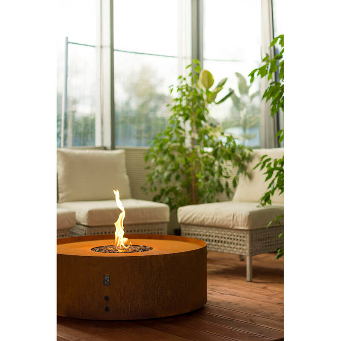 Galio Gas Fire Pit Corten Round