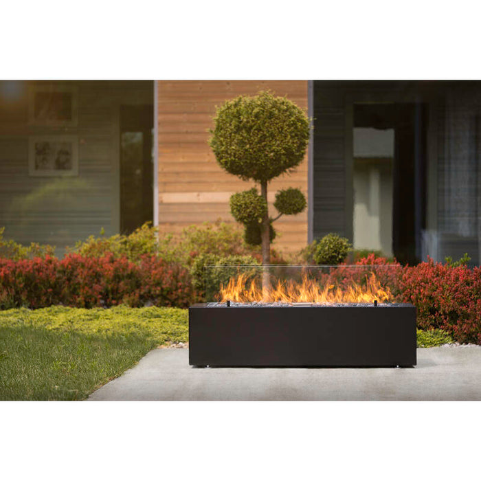 Galio Linear Gas Fire Pit Black Automatic