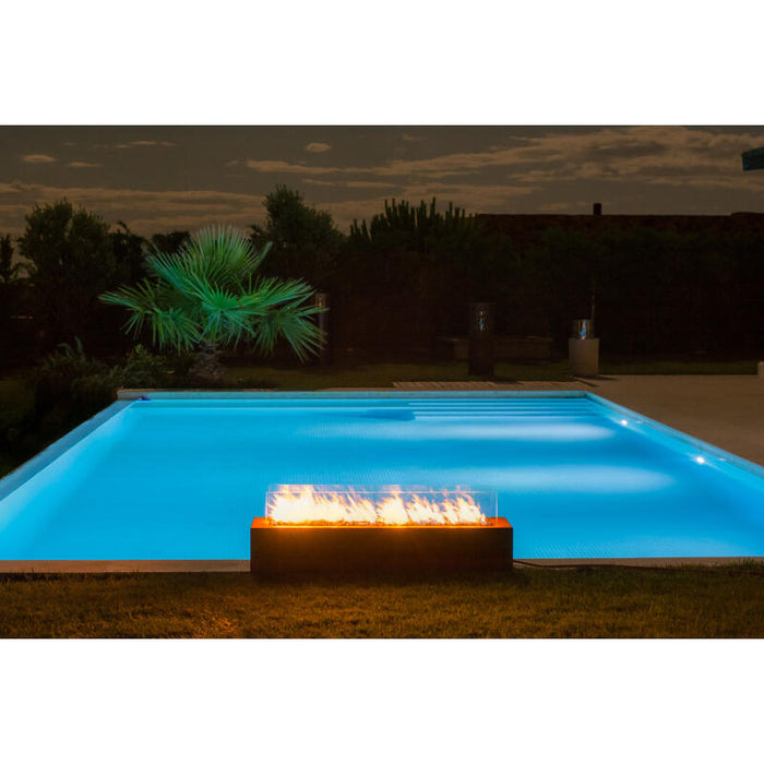 Galio Linear Gas Fire Pit Corten Automatic