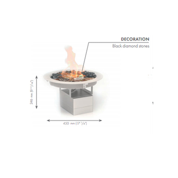 Galio Gas Fire Pit Insert Platinum Round