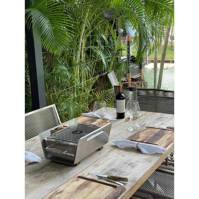 TAGWOOD BBQ Table Top Warming Brazier | Stainless steel and Acacia wood