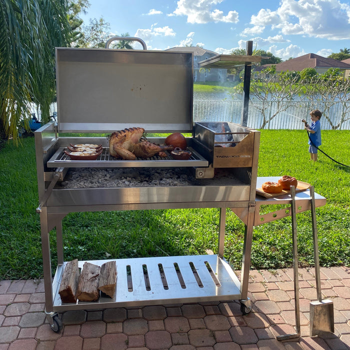 Tagwood BBQ Argentine Santa Maria Wood Fire & Charcoal Grill with Top Lid | BBQ01SS