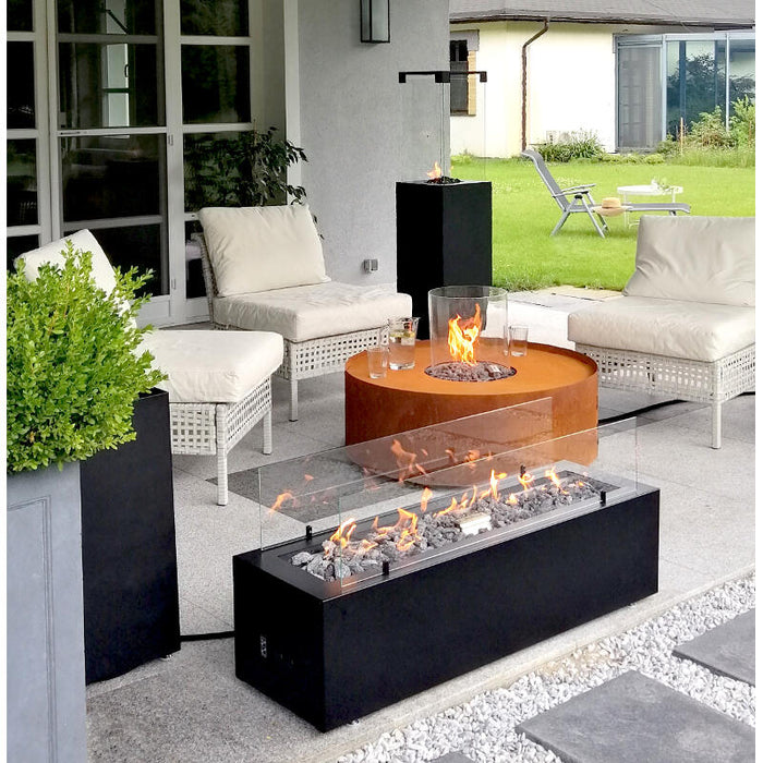 Galio Linear Gas Fire Pit Black Manual