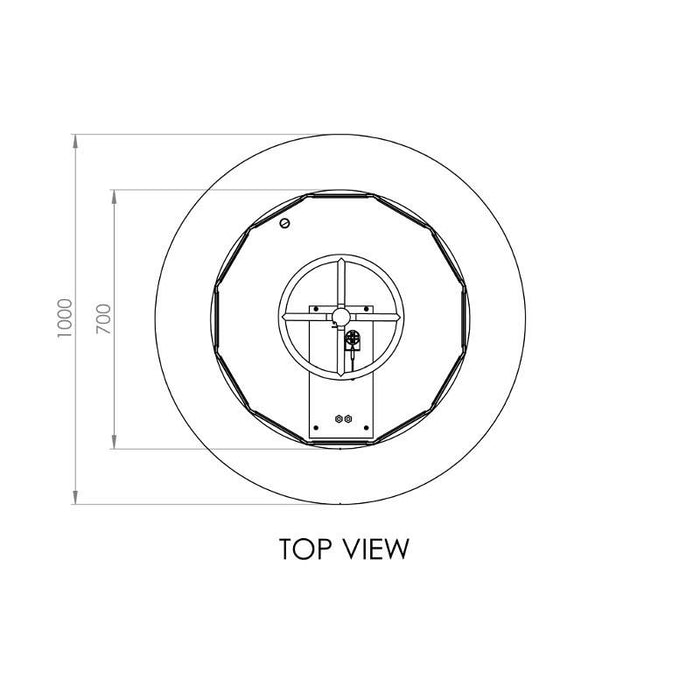 Gas Fire Pit Round Stainless Steel 1m