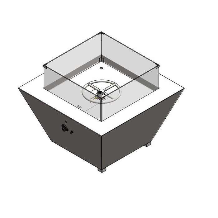 Gas Fire Pit Square Stainless Steel 1m