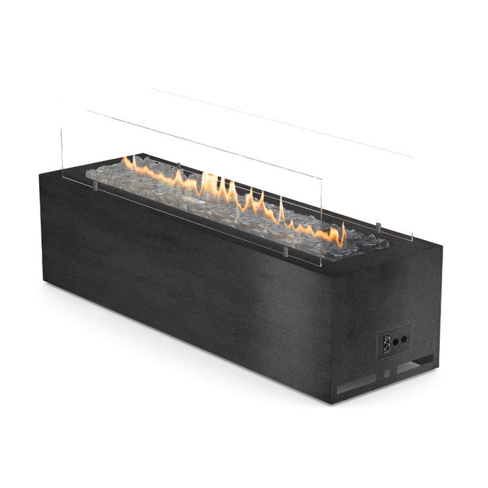 Galio Linear Gas Fire Pit Black Automatic