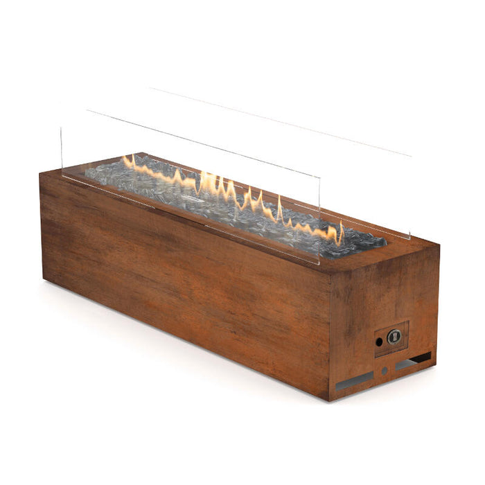 Galio Linear Gas Fire Pit Corten Automatic