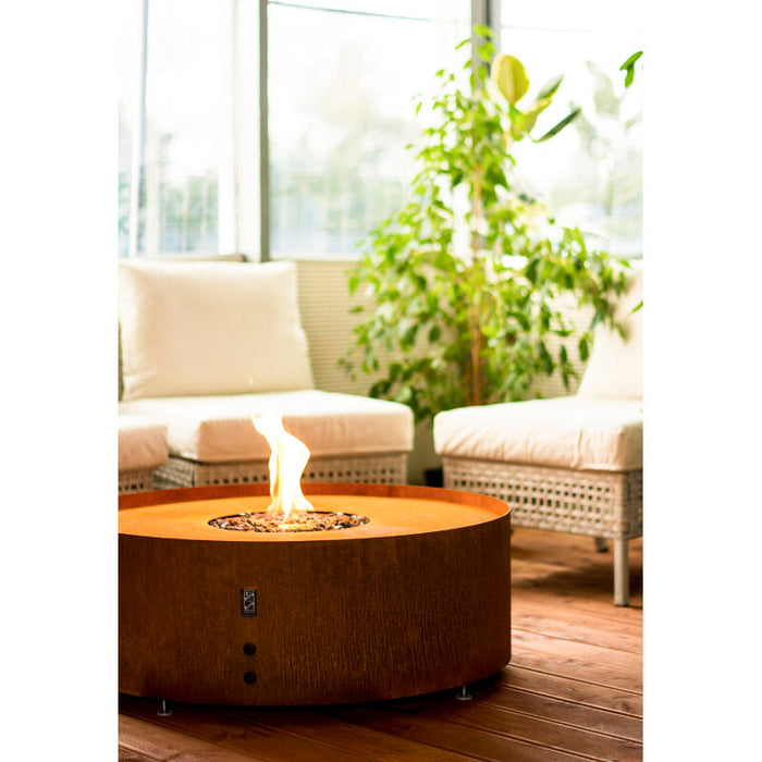 Galio Gas Fire Pit Corten Round